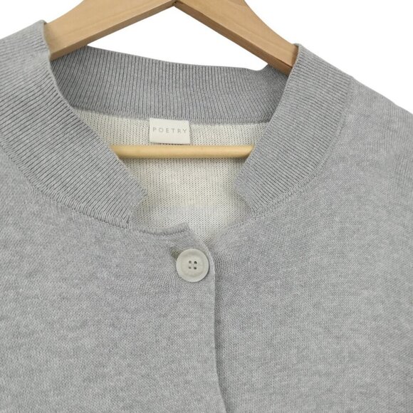 Poetry Gray Double Knit Cardigan Sweater Size 18 Knit Lagenlook Long Sleeve - Picture 4 of 11